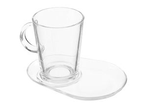 8693357271555 - 2x Teeglas mit Glasuntertasse Tribeca 18 cm 385 cl aus Glas transparent - Pasabahce