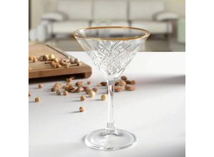 8693357554115 - 440176 Timeless Martiniglas Cocktailschale Cocktailglas 230ml Glas transparent gold 4 Stück - Pasabahce