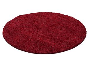 8694257067088 - Hochflor-Teppich AYYILDIZ TEPPICHE Life Shaggy 1500 Teppiche Gr Ø 200 cm 30 mm 1 St rot Esszimmerteppiche Wohnzimmer Langflor Schlafzimmer große Farbauswahl