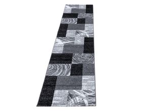 8694257070613 - Läufer AYYILDIZ TEPPICHE Parma 9220 Teppiche Gr B L 80 cm x 300 cm 9 mm 1 St schwarz Kurzflor-Läufer 80cm x 300cm (BxL)