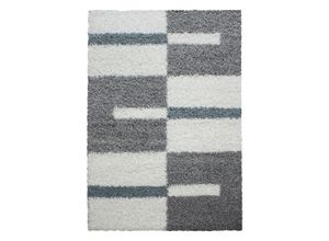 8694257092974 - Hochflor-Teppich AYYILDIZ TEPPICHE Gala Shaggy 2505 Teppiche Gr B L 160 cm x 230 cm 30 mm 1 St blau (türkis) Esszimmerteppiche