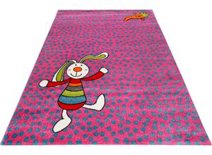 8697627139835 - Kinderteppich SIGIKID Rainbow Rabbit Teppiche Gr B L 200 cm x 290 cm 13 mm 1 St pink Kinder Kinderzimmerteppiche