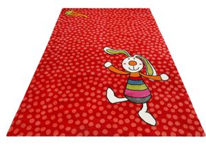 8697627140107 - Kinderteppich SIGIKID Rainbow Rabbit Teppiche Gr B L 120 cm x 170 cm 13 mm 1 St rot Kinder Kinderzimmerteppiche