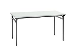 8697837511483 - Klapptisch stabiles 4-Fußgestell mit Spezial-Klappbeschlag B 1400 x T 700 x H 725 mm lichtgrau schwarz