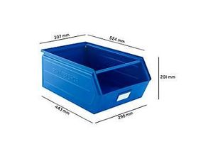 8697837515702 - Select Sichtlagerkasten mit Tragestab L 520 x B 310 x H 202 mm 26 l 120 kg Stahl RAL 5015 (himmelblau) 8697837515702 - Select Sichtlagerkasten mit Tragestab L 520 x B 310 x H 202 mm 26 l 120 kg Stahl RAL 5015 (himmelblau)