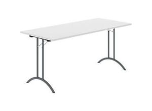 8697837516525 - Select Klapptisch Rechteck Doppel-T-Fußgestell Spezial-Klappbeschlag & Bodenausgleich B 1600 x T 700 x H 720 mm lichtgrau anthrazit 8697837516525 - Select Klapptisch Rechteck Doppel-T-Fußgestell Spezial-Klappbeschlag & Bodenausgleich B 1600 x T 700 x H 720 mm lichtgrau anthrazit