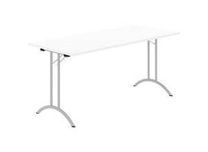 8697837516532 - Select Klapptisch Rechteck Doppel-T-Fußgestell Spezial-Klappbeschlag & Bodenausgleich B 1600 x T 700 x H 720 mm weiß alusilber 8697837516532 - Select Klapptisch Rechteck Doppel-T-Fußgestell Spezial-Klappbeschlag & Bodenausgleich B 1600 x T 700 x H 720 mm weiß alusilber