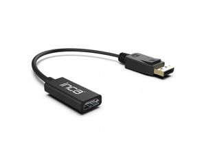 8697980470156 - Displayport zu hdmi Adapter 20cm Displayport-Stecker HDMI-Buchse schwarz - Inca