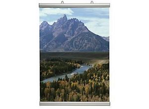 8698473458538 - Klemmschiene Postersnapper Wandmontage freihängend aufklappbar Rutschsicherung Format A4 hoch A5 quer L 210 x T 16 x H 25 mm Aluminium 2 Stück