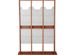 8698473819124 - Update Display Boden-Prospektständer WoodMagazine 30 x DIN A4 doppelseitig Buchenholz Acrylglas freistehend Buche