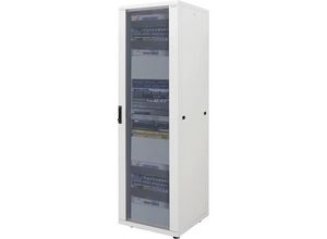 8698800000317 - 19 Zoll Netzwerkschrank LogiLink D32S81G 1000 mm 32 HE Lichtgrau (RAL 7035)