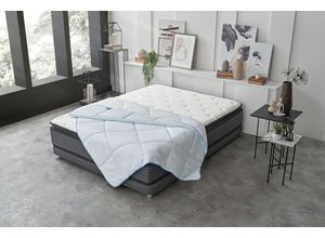 8699939839991 - Kunstfaserbettdecke YATAS BEDDING Dacron Climarelle Cool Bettdecken Gr B L 200 cm x 200 cm leicht Baumwoll Bezug blau Sommerbettdecke Ideale Bettdecke für den Sommer