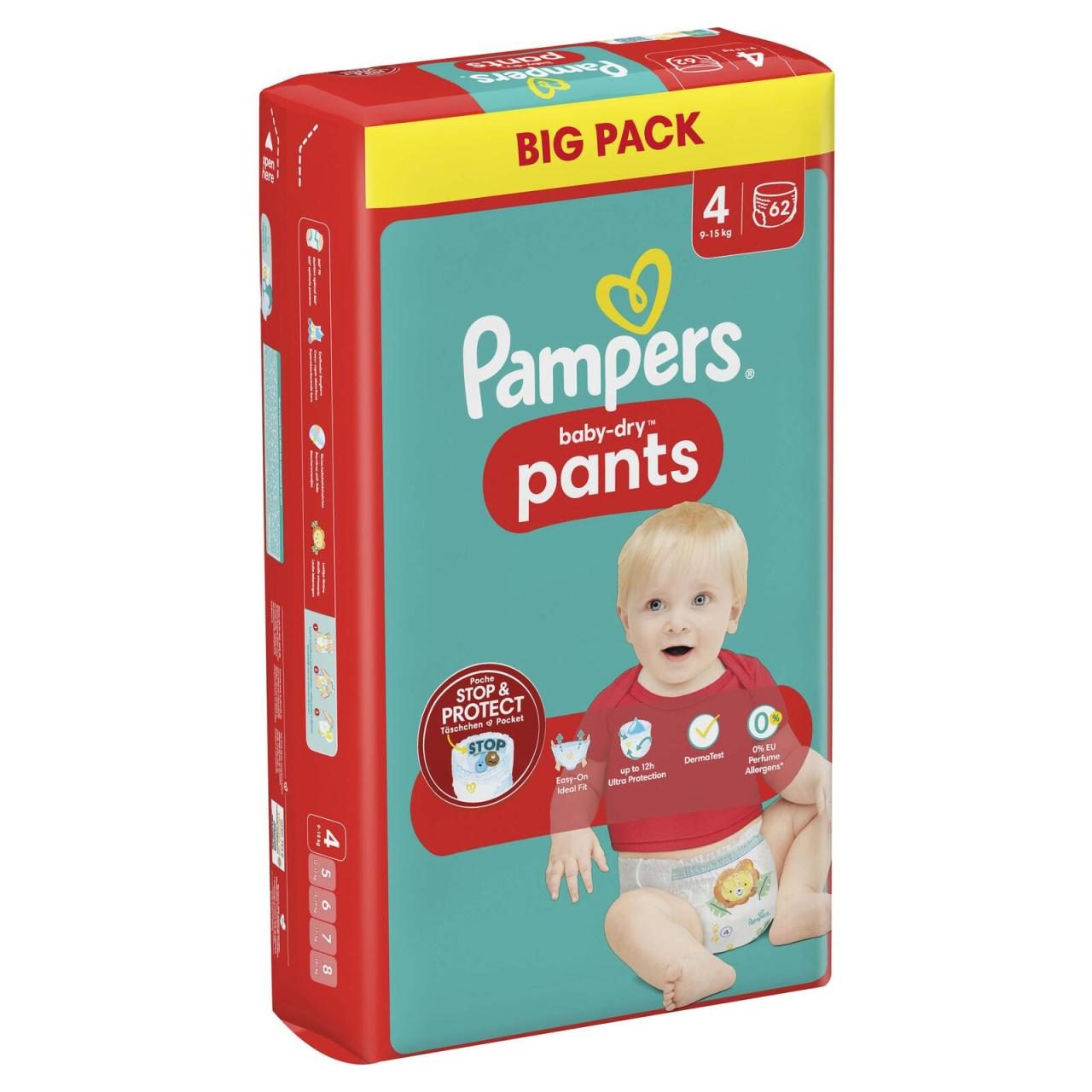 8700216241656 - Windeln baby-dry? BIG PACK  Größe Gr4 (9-15 kg) für Babys und Kleinkinder (4-18 Monate) 8700216241656  62 Stück