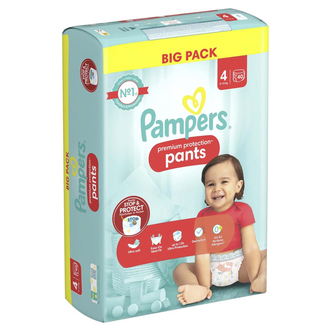 8700216241731 - Windeln premium protection? BIG PACK Größe Gr4 (9-15 kg) für Babys und Kleinkinder (4-18 Monate) 8700216241731  40 Stück