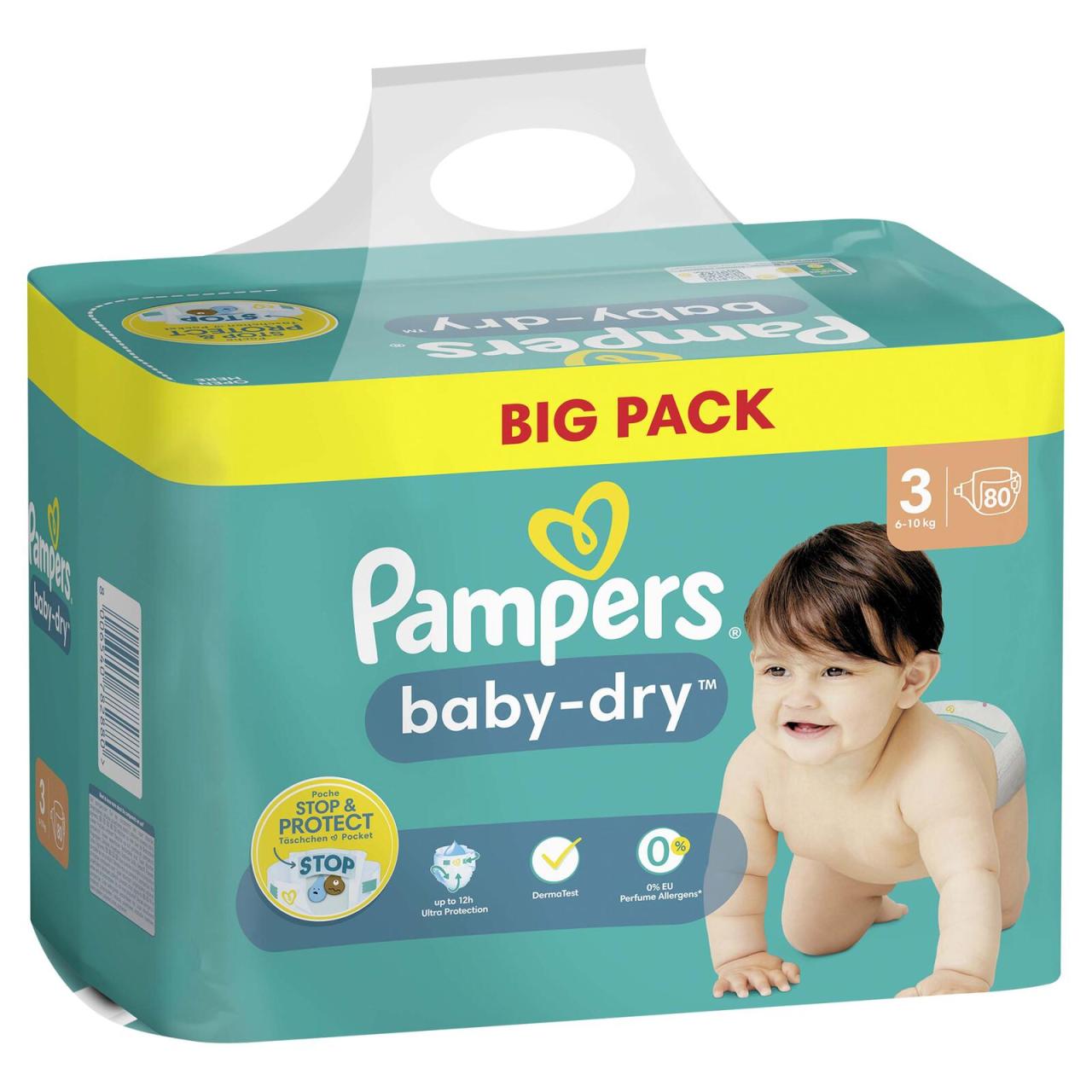 8700216334839 - Windeln baby-dry? BIG PACK  Größe Gr3 (6-10 kg) für Babys und Kleinkinder (4-18 Monate) 8700216334839  80 Stück