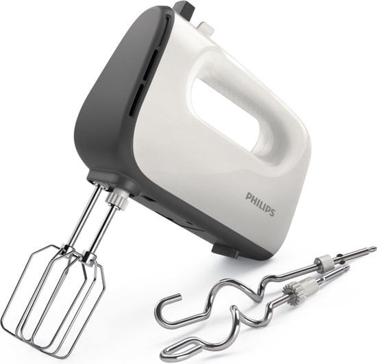 8710103808930 - PHILIPS HR3741 00 Viva Collection Handmixer Weiß Kaschmirgrau (450 Watt)