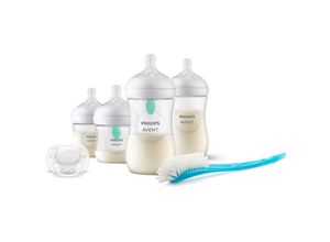 8710103990666 - Babyflasche PHILIPS AVENT Natural Response Flaschen-Set Air-Free Ventil SCD657 11 Trinkflaschen Gr 125 ml farblos () Baby 4 Flaschen mit AirFree-Ventil ultra soft Schnuller Flaschenbürste