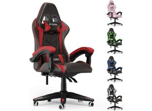 8710231377278 - Bigzzia - Gaming Stuhl Ergonomisch - Gamer Stühle mit Lendenkissen + Kopfstütze Gaming Chair Höhenverstellbar Bürostuhl Computerstuhl für Erwachsene