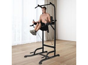 8710231380568 - Power Tower Dip Station Kraftturm Bigzzia Fitnessstation Kraftstation mit Klimmzugstange für Zuhause Höhenverstellbar 180 - 230 cm Belastbar 150 kg