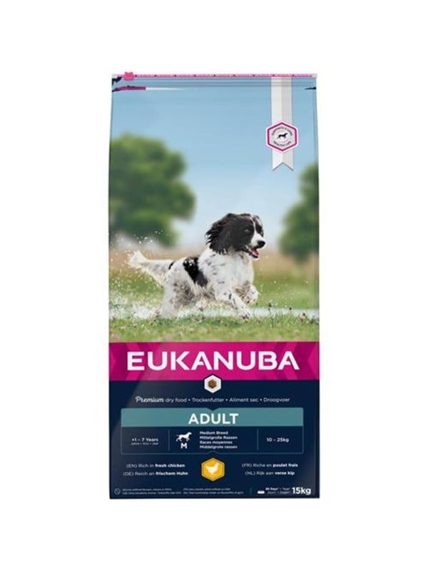 8710255120041 - 15 kg Eukanuba Adult Medium Breed Huhn Hundefutter trocken