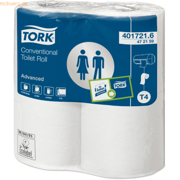 8710499088923 - Toilettenpapier Advanced Kleinrollen T4 2-lagig 96cmx248m weiß