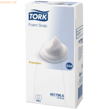 8710499969550 - Tork Premium Schaumseife Nachfüllbehälter für Schaumseifenspender 1 Karton = 6 Flaschen à 800 ml pink parfümiert