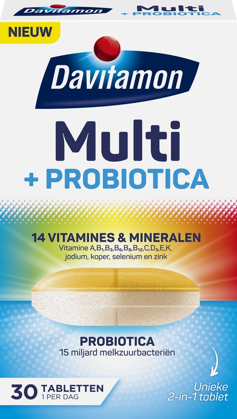 8710537044416 - Multi + Probiotics - Komplettes Multivitamin mit Probiotika - 30 Tabletten