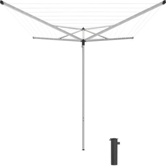 8710755146343 - Essential Wäschespinne - mit Betonanker - 40 m - Metallic Grau