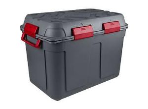 8711112013841 - Aufbewahrungsbox Q-LINE 160L wasserdicht mit Griff und Rollen 6 Verschlussclips L 790 x B 545 x H 545 mm anthrazit rot