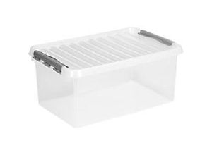 8711112797505 - helit the q-line Aufbewahrungsbox mit Deckel glasklar Lebensmittelechte stapelbare Kunststoffbox mit Klickverschluss 1 Box 45 Liter