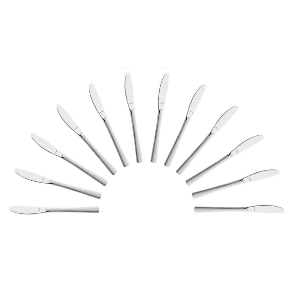 8711155162438 - 12 Messer Dante silber satiniert 8711155162438 12 Stück