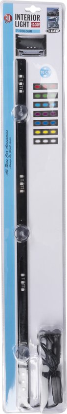 8711252014746 - Auto Innenbeleuchtung 12V 24V - LED Streifen Auto und LKW - Stimmungsvolle Beleuchtung in 7 Farben - Autozubehör - 70cm 8711252014746 - Auto Innenbeleuchtung 12V 24V - LED Streifen Auto und LKW - Stimmungsvolle Beleuchtung in 7 Farben - Autozubehör - 70cm