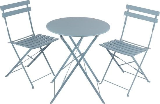 8711252031965 - Bistro Set - Tisch mit 2 Stühlen - Blau