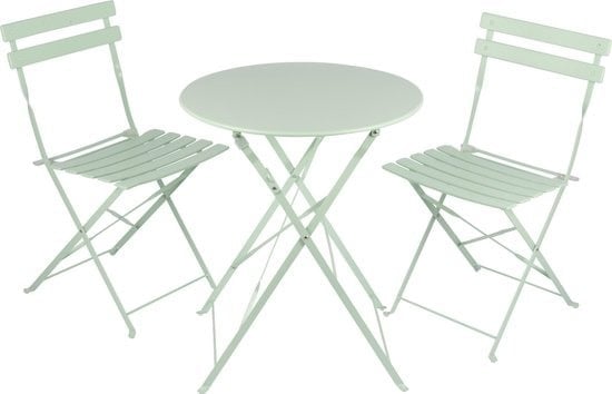 8711252031972 - - Bistro-Set - Mintgrün - Tisch mit 2 Stühlen