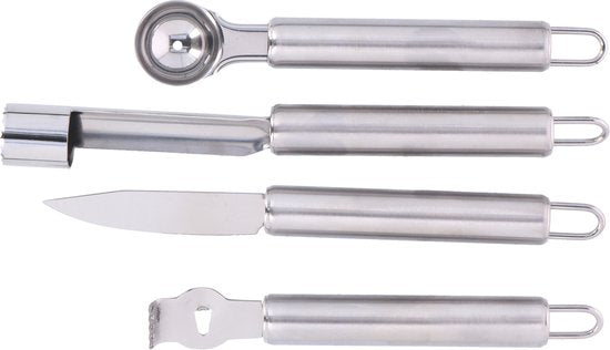 8711252074665 - alpina Obstschneideset - 4er-Set - Sparschäler Obstschneider Apfelausstecher Melonenausstecher - Edelstahl rostfrei 8711252074665 - alpina Obstschneideset - 4er-Set - Sparschäler Obstschneider Apfelausstecher Melonenausstecher - Edelstahl rostfrei