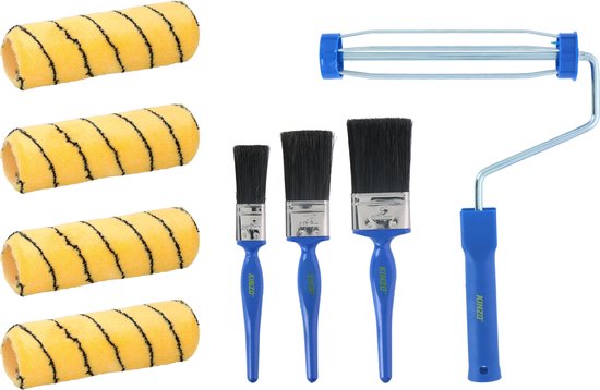 8711252127026 - 8-teiliges Farbrollenset - 1 Halterung - 4 Rollen - 3 Pinsel 8711252127026 - 8-teiliges Farbrollenset - 1 Halterung - 4 Rollen - 3 Pinsel