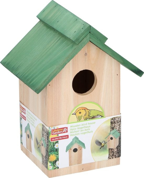 8711252137216 - - Vogelhuisje - Hangend of staand - 20 x 18 x 14 cm - Groen