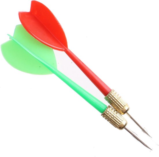 8711252140186 - Zweiseitige Dartscheibe - 405 cm - Inklusive 6 Darts - Schwarz weißes Design