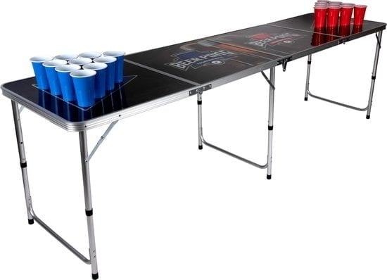 8711252148854 - Beer Pong Tisch - Aufgebaut 240 x 60 x 70 cm - Zusammenklappbar auf 60 x 60 x 15 cm - mit Handgriff