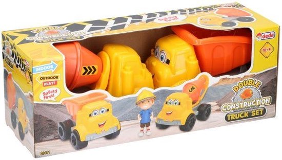 8711252175904 - Lets Play Spielset Baufahrzeuge - 2 Teile - Beton-LKW und LKW mit Lader - 3+ 8711252175904 - Lets Play Spielset Baufahrzeuge - 2 Teile - Beton-LKW und LKW mit Lader - 3+