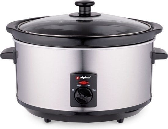 8711252181707 - Slowcooker - 35 Liter - Keramik-Innenbehälter - 3 Heizstufen - Edelstahl