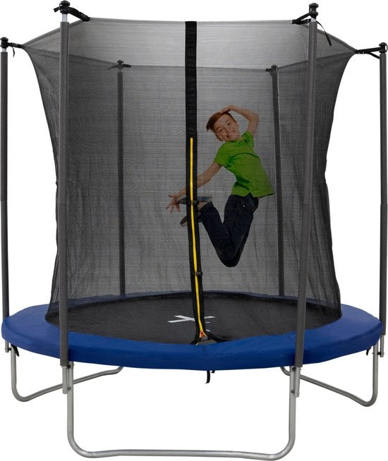 8711252193410 - Trampolin mit Sicherheitsnetz - 183 x 50 CM - Ã˜ 200 CM - Max 80 KG - Schwarz Blau