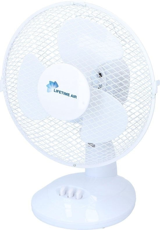 8711252196183 - Tischventilator - Ø23cm - 2 Geschwindigkeiten - Neigbar - Schwenkfunktion - Weiß