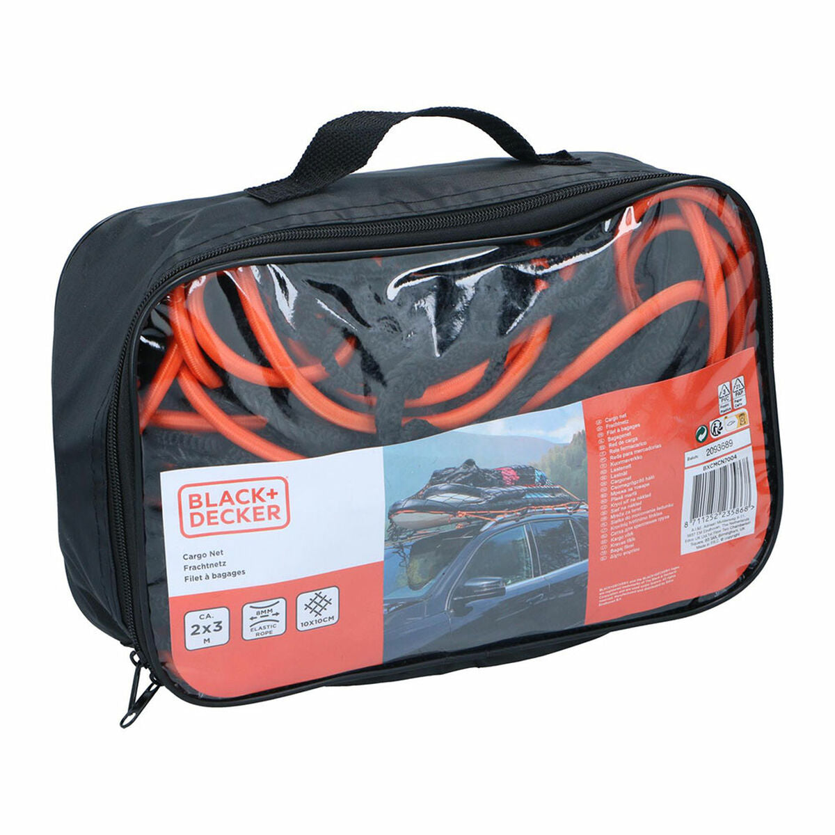 8711252235868 - BLACK+DECKER Anhängernetz - 2 x 3 M - dehnbar elastisch - in Aufbewahrungstasche - Schwarz 8711252235868 - BLACK+DECKER Anhängernetz - 2 x 3 M - dehnbar elastisch - in Aufbewahrungstasche - Schwarz