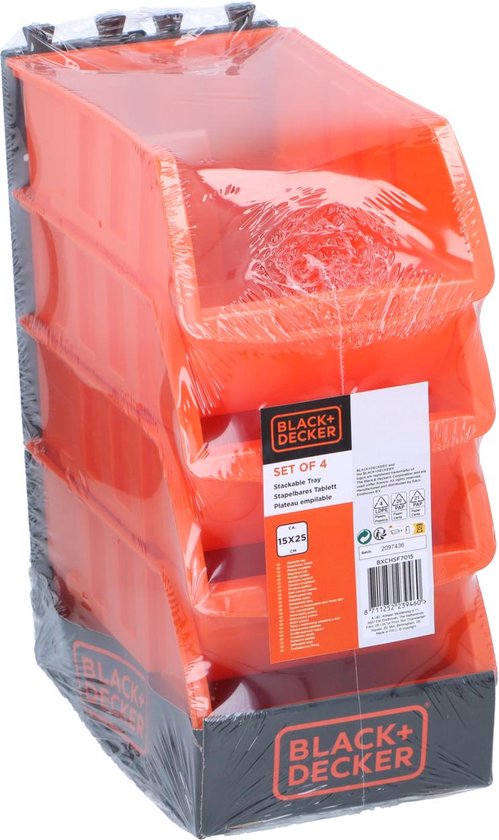 8711252239460 - Stapelbarer Organizer - 4 Stück - Ideal für Werkzeuge Make-up und Schreibtischorganisation - 15 x 24 CM - Kunststoff - Orange 8711252239460 - Stapelbarer Organizer - 4 Stück - Ideal für Werkzeuge Make-up und Schreibtischorganisation - 15 x 24 CM - Kunststoff - Orange