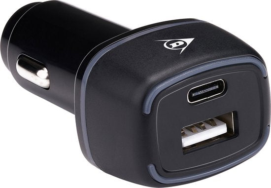 8711252242170 - Autoladegerät USB - mit USB-A und USB-C Anschluss - Power Delivery  Schnellladung 18W - Anschluss an Zigarettenanzünder Auto - Kunststoff - Schwarz