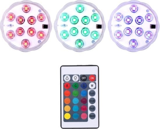 8711252244891 - LED-Leuchten - 3 Stück - RGB-LED-Glühbirne mit Fernbedienung - batteriebetrieben