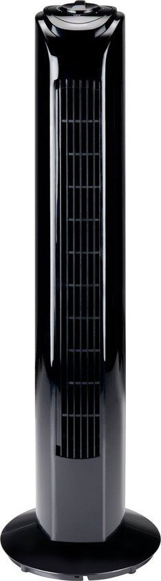 8711252246345 - Tower Fan - Ventilator mit 3 Geschwindigkeiten - Rotierender Standventilator - Bodenventilator 54dB - Perfekt für Schlafzimmer und Büro - Netzkabel 15M - 81 x 67 cm - Schwarz