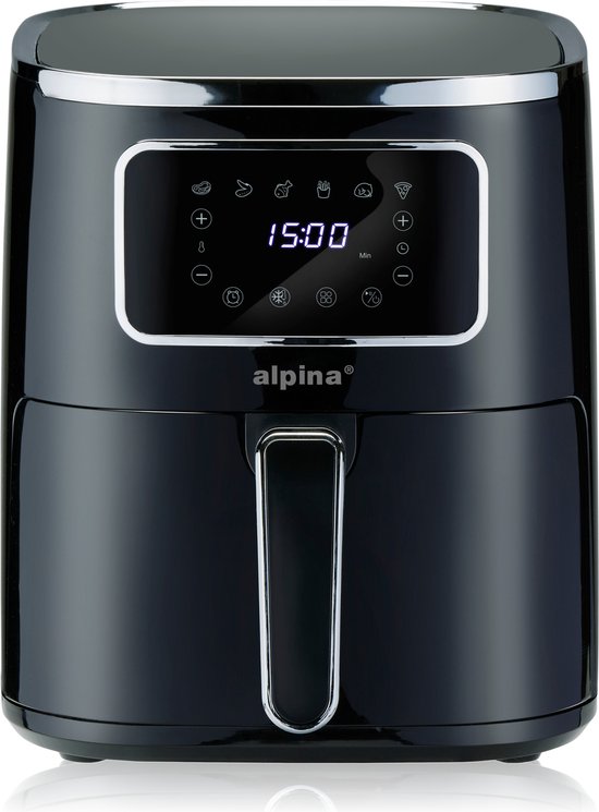 8711252246871 - alpina Airfryer 45L- Heißluftfritteuse für 3 bis 4 Personen - Heißluftfritteuse mit Digitalanzeige - Einstellbare Temperatur von 80°C bis 200°C - Timer bis zu 60 Minuten - Heißluftfritteuse 1450W