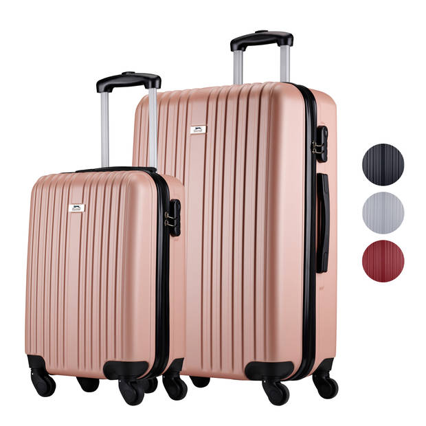 8711252247328 - Kofferset 2 Stück - Handgepäcktrolley 26L und geräumiger Koffer 71L - Pink